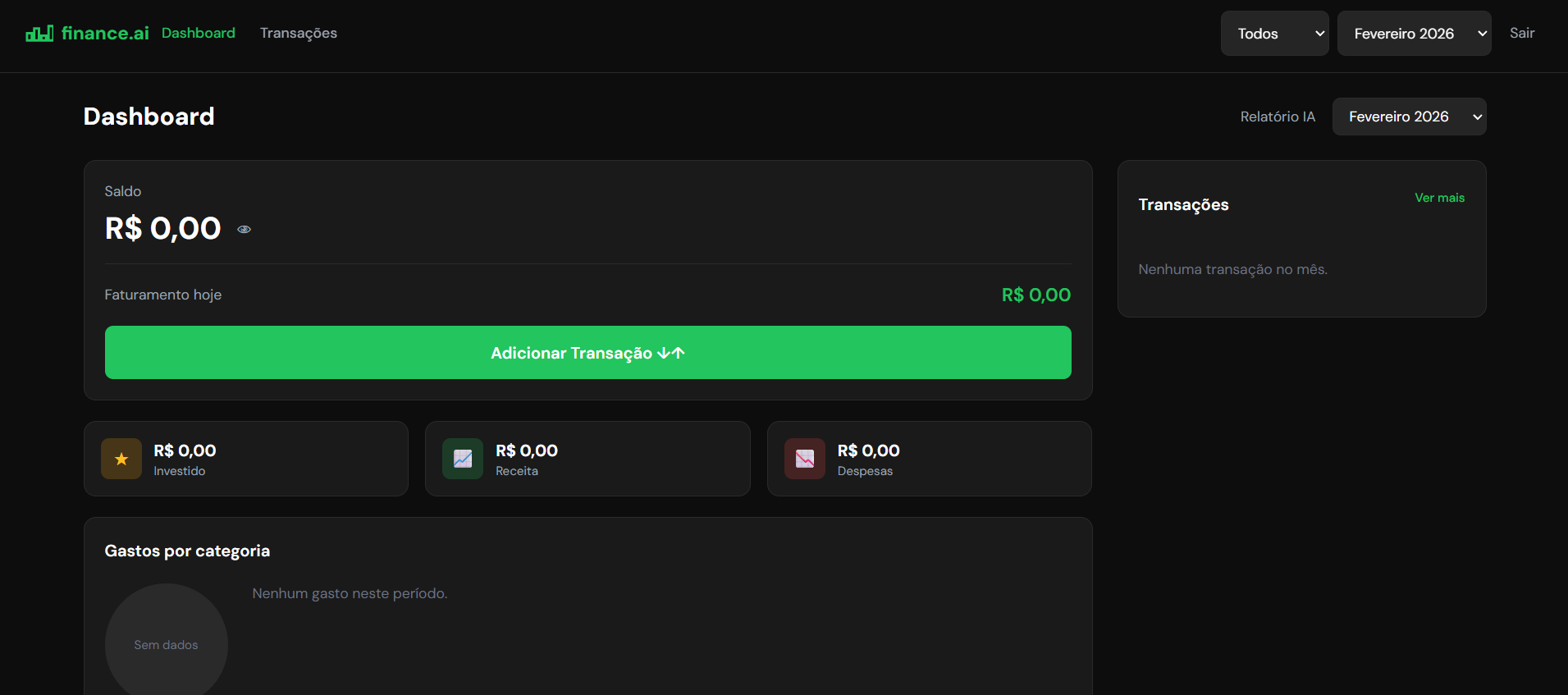finance.ai - App de Gestão Financeira