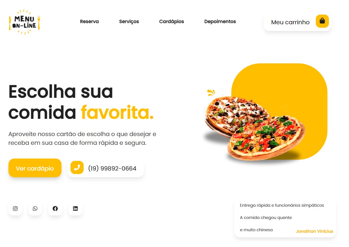Menu Online - Cardápio Virtual